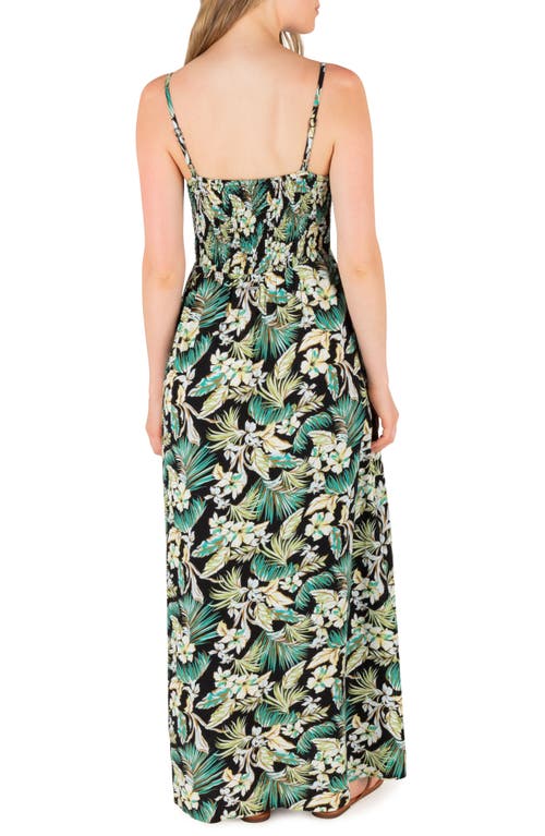 Hurley Fall Palms Print Maxi Dress In Green