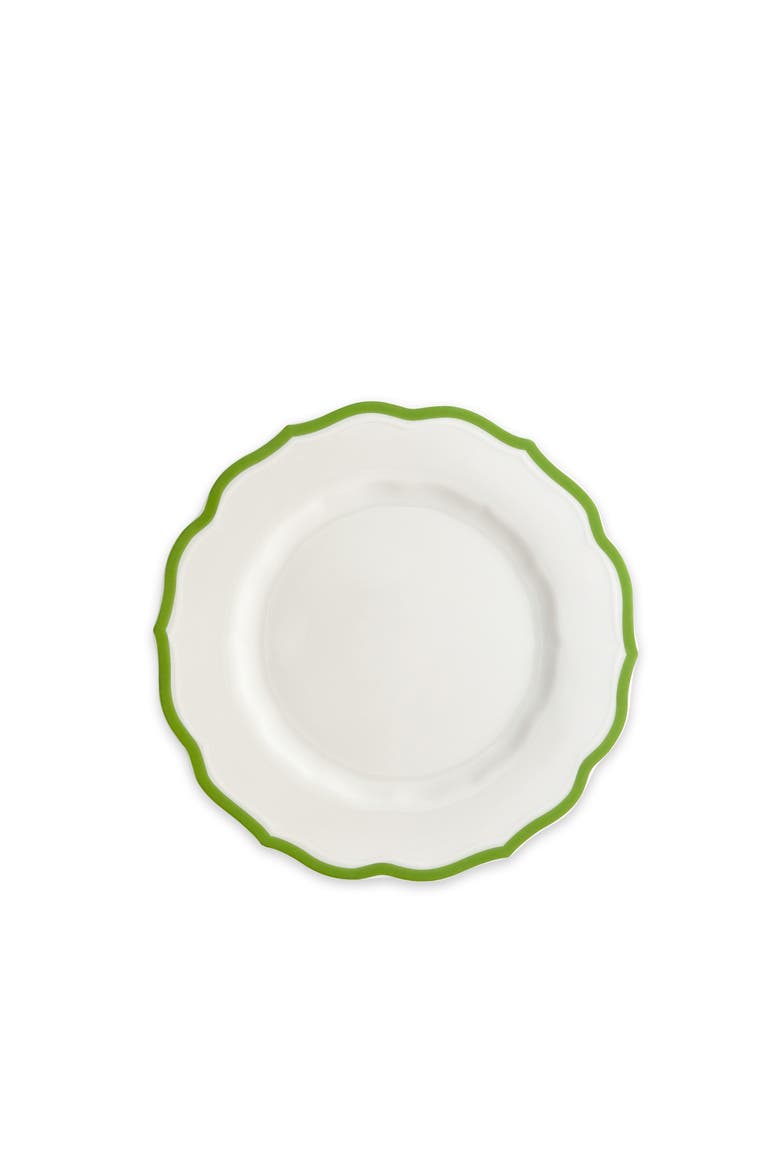 Stella Verde Scalloped Salad Plate  - Porcelain - Set 4, Main, color, GREEN