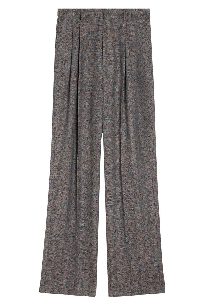 Panrom Pleated Wool Pants, Alternate, color, TURQUOISE