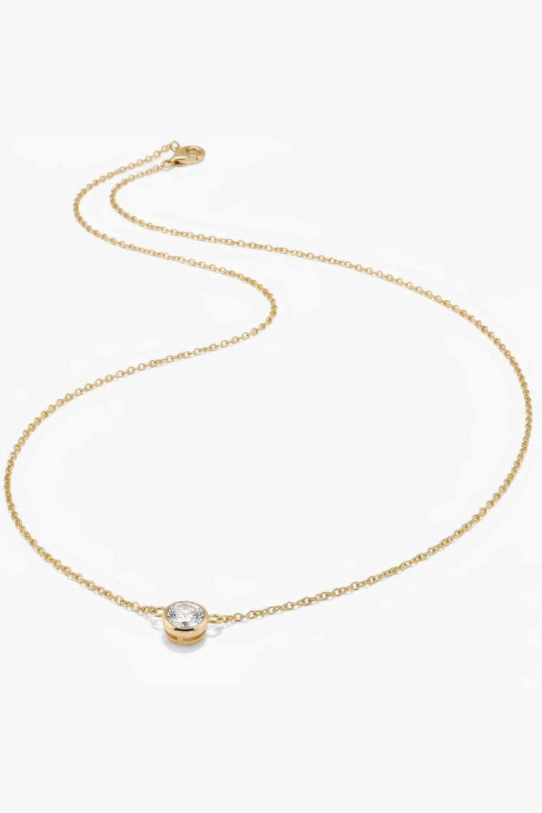 14K Solid Gold 0.5 cttw Luminous Lab Diamond Bezel Necklace, Alternate, color, Yellow Gold, Lab Diamonds