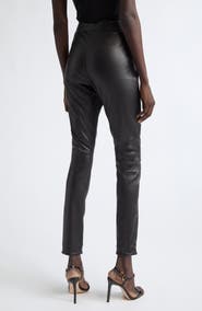 TOM FORD Zip Front Lambskin Leather Skinny Pants