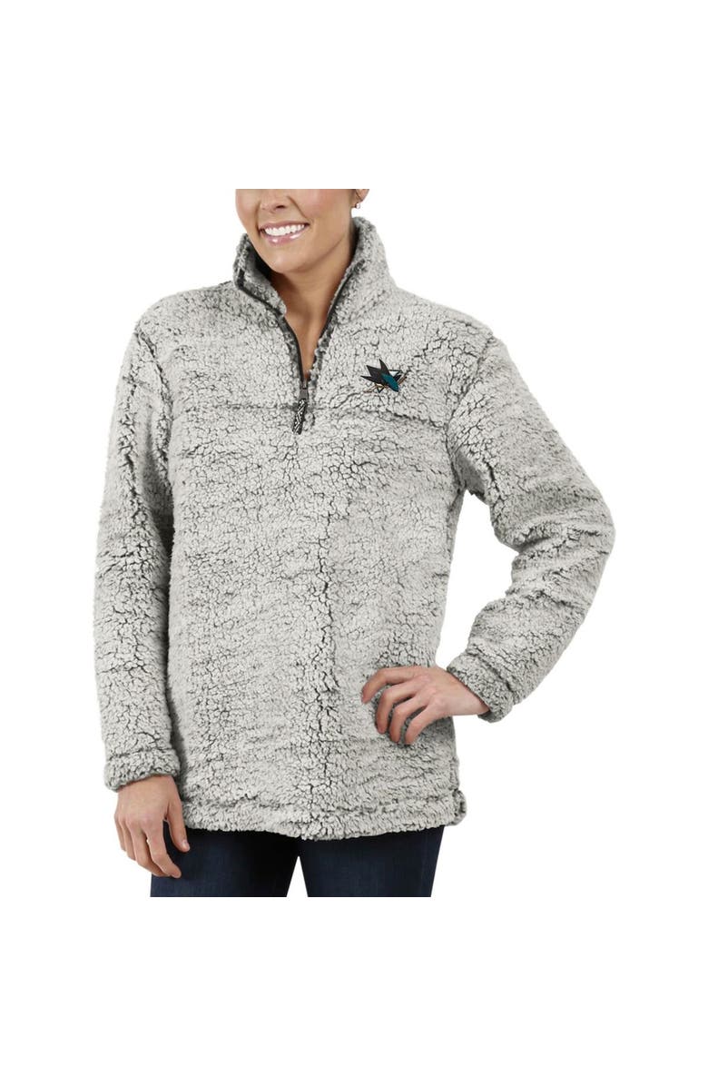 G-III 4HER BY CARL BANKS Women's G-III 4Her by Carl Banks Gray San Jose Sharks Sherpa Quarter-Zip Pullover Jacket, Alternate, color, Gray
