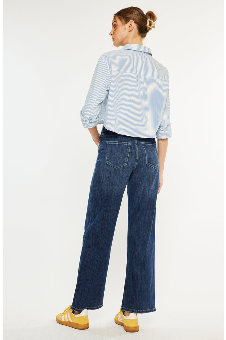 Samia Essentials High Rise Wide Leg Jeans, Alternate, color, Dark Wash