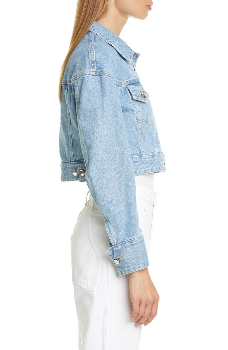 Eckhaus Latta Crop Denim Jacket, Alternate, color, 