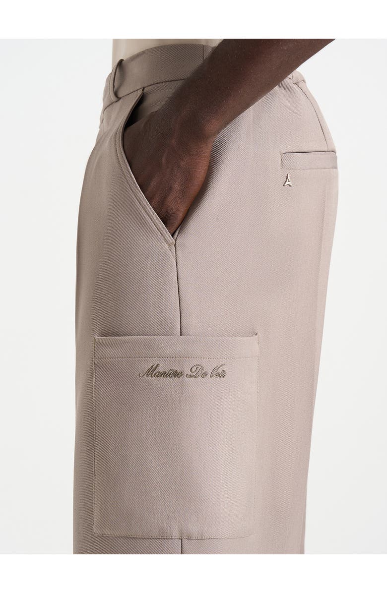 Manière De Voir Luca Relaxed Fit Pleated Pocket Trousers, Alternate, color, Beige