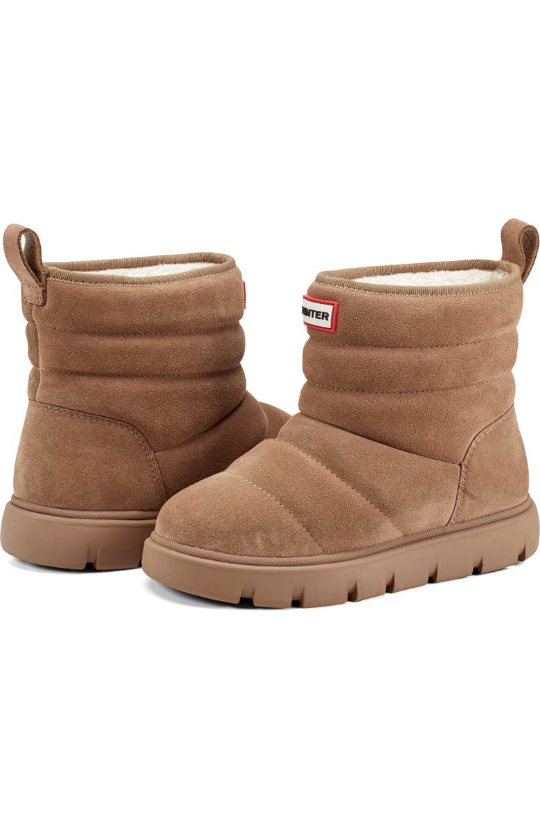 Hunter Kids' Cuddle Lug Sole Insulated Waterproof Snow Boot, Alternate, color, Tan/ Tan