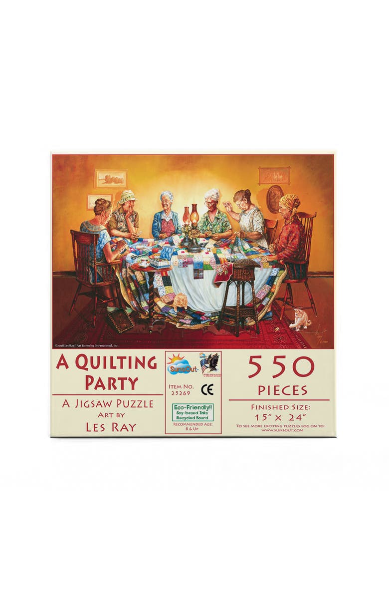 Sunsout A Quilting Party 550 piece Jigsaw Puzzle for Adults, Alternate, color, Multicolor