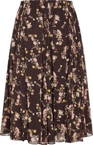 City Chic Serene Print Pleated Maxi Skirt