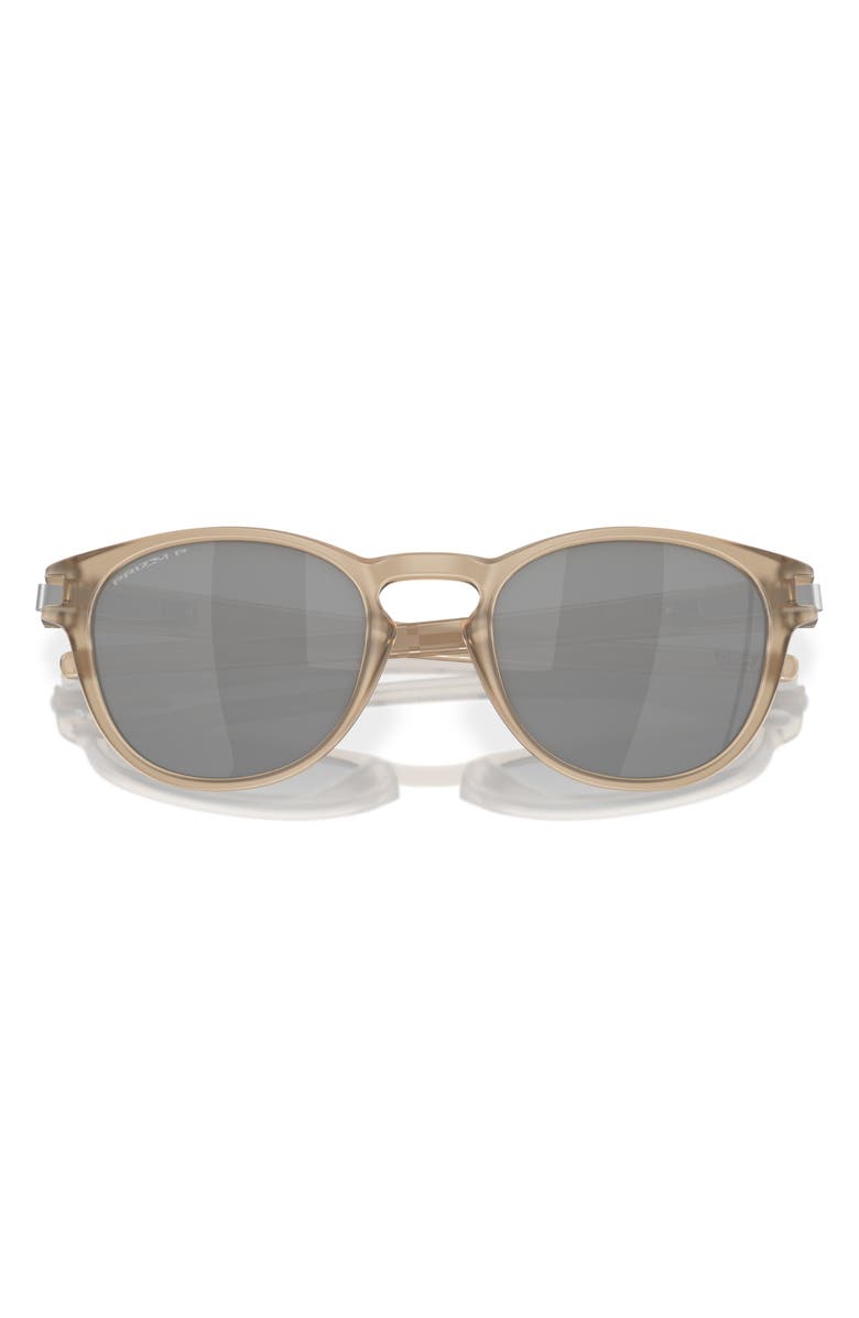 Oakley Latch<sup>™</sup> 53mm Prizm<sup>™</sup> Polarized Round Sunglasses, Alternate, color, Matte Sepia/Black