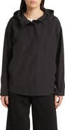 Eileen Fisher Hooded Cotton Blend Jacket