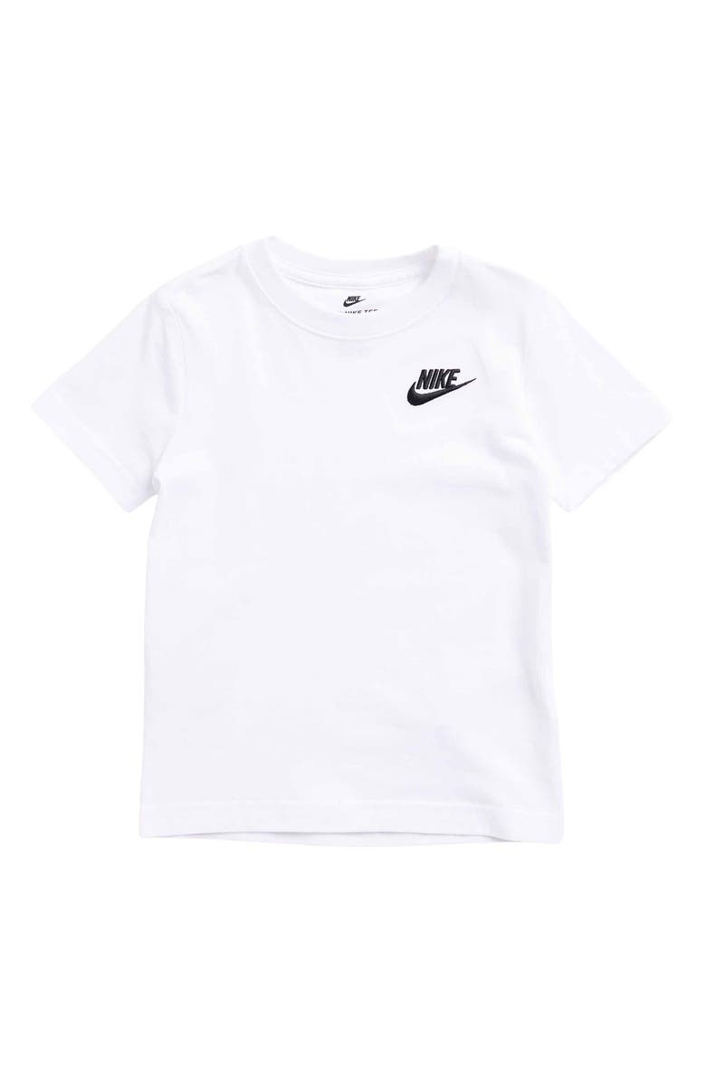 Nike Embroidered Logo Crew Neck T-Shirt, Main, color, White