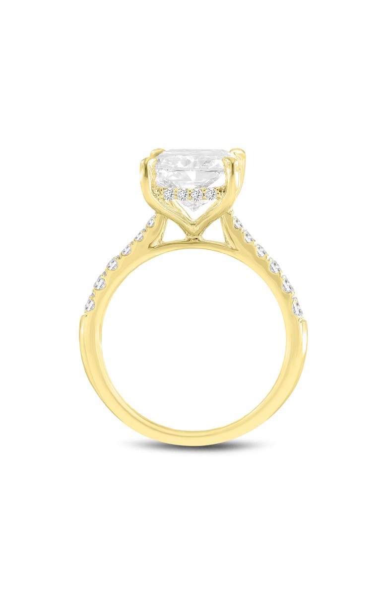 LuvMyJewelry Bayan 14K Yellow Gold Radiant Cut Lab Grown Diamond Hidden Halo Engagement Ring - 5.5 Ct, Alternate, color,