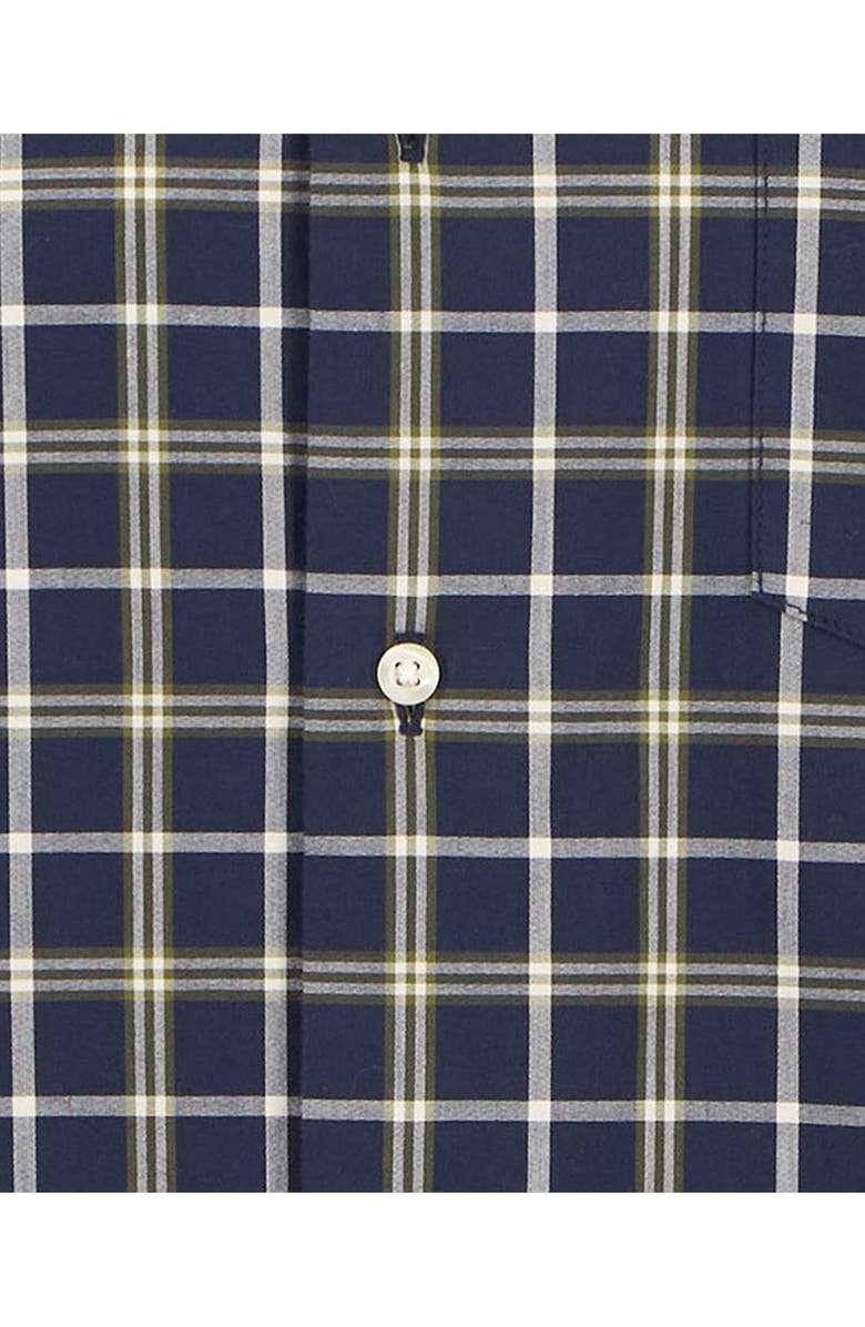 Barbour Bramham Tailored Fit Plaid Cotton Button-Down Shirt, Alternate, color, Navy