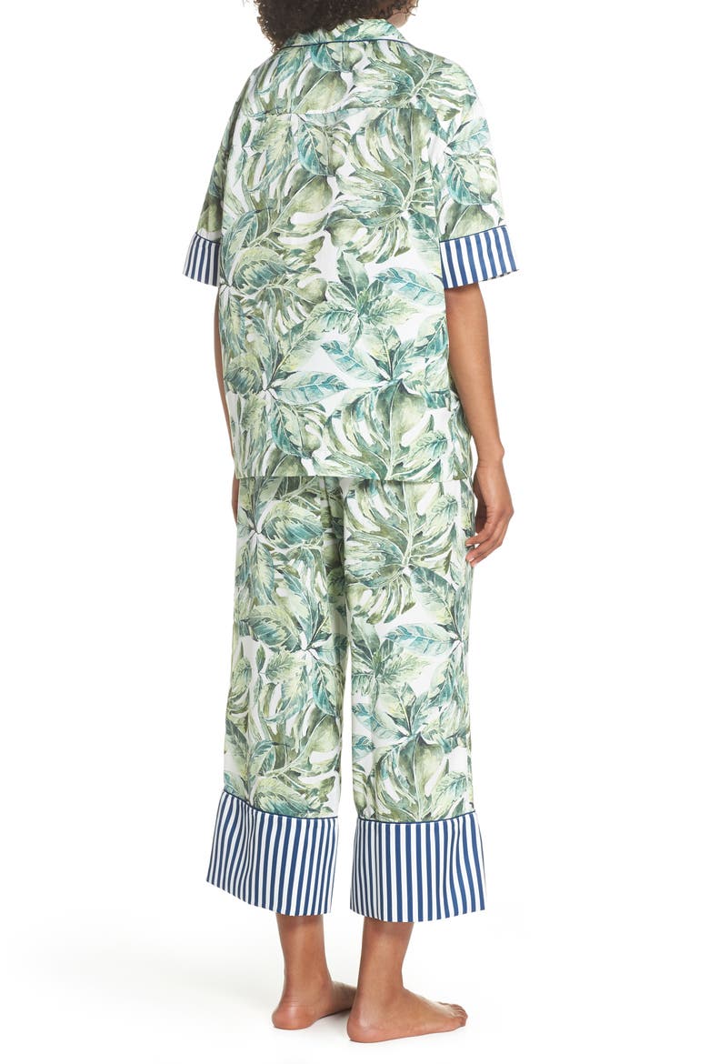 Cropped Pajamas, Alternate, color, WHITE PACIFIC PALM