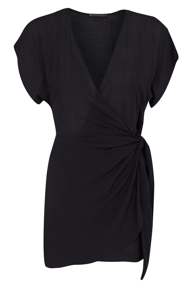 Emily Cover-Up Minidress, Alternate, color, BLACK