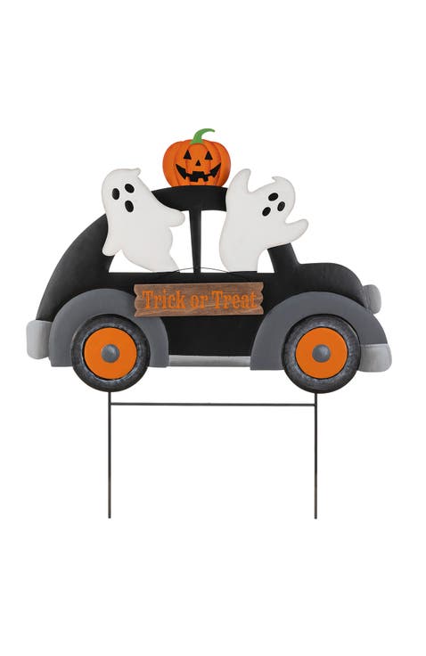 24"H Halloween Metal Ghost Car Yard Stake