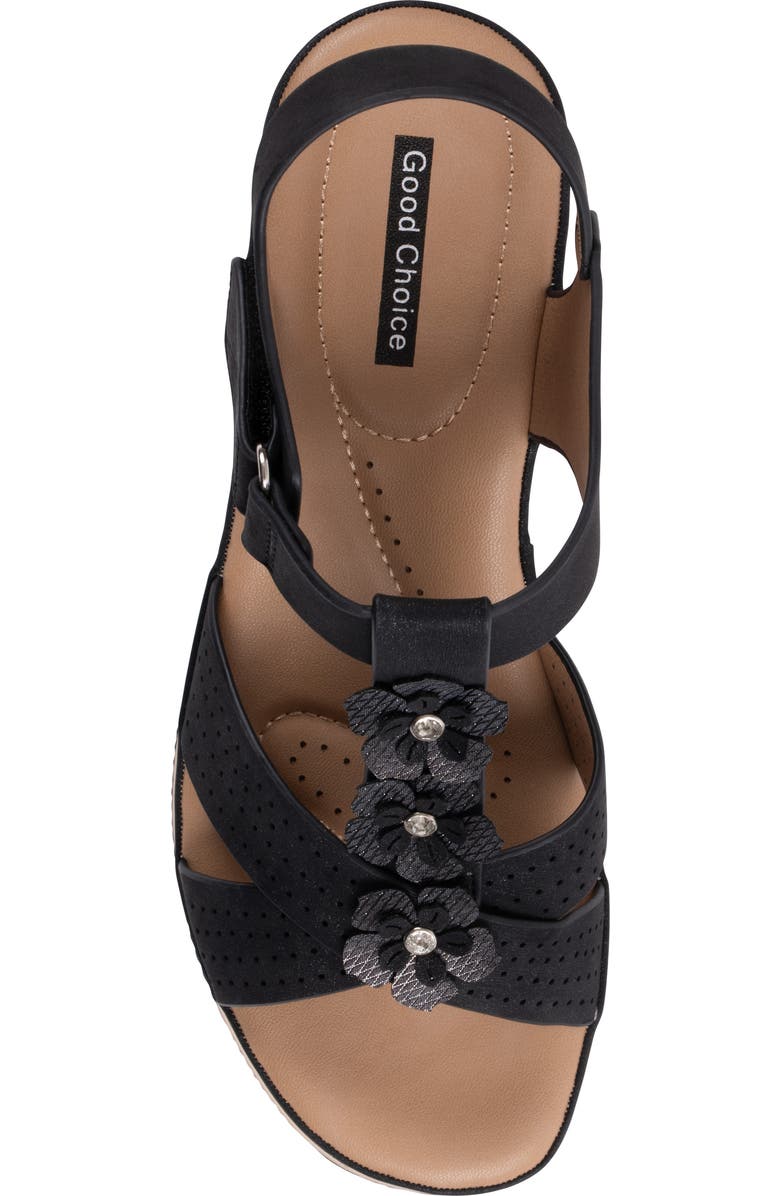 GOOD CHOICE NEW YORK Miko Wedge Sandal, Alternate, color, Black