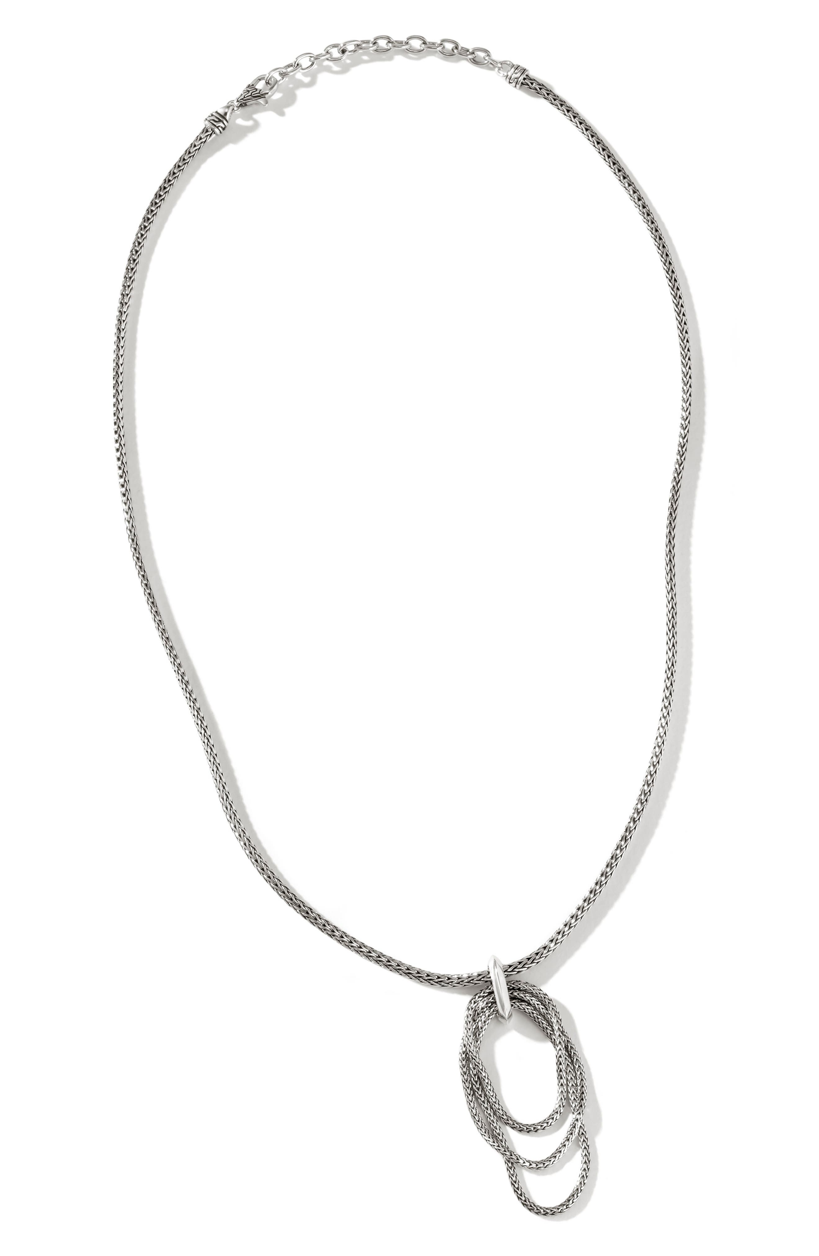 John Hardy Classic Chain Link Drop Pendant Necklace