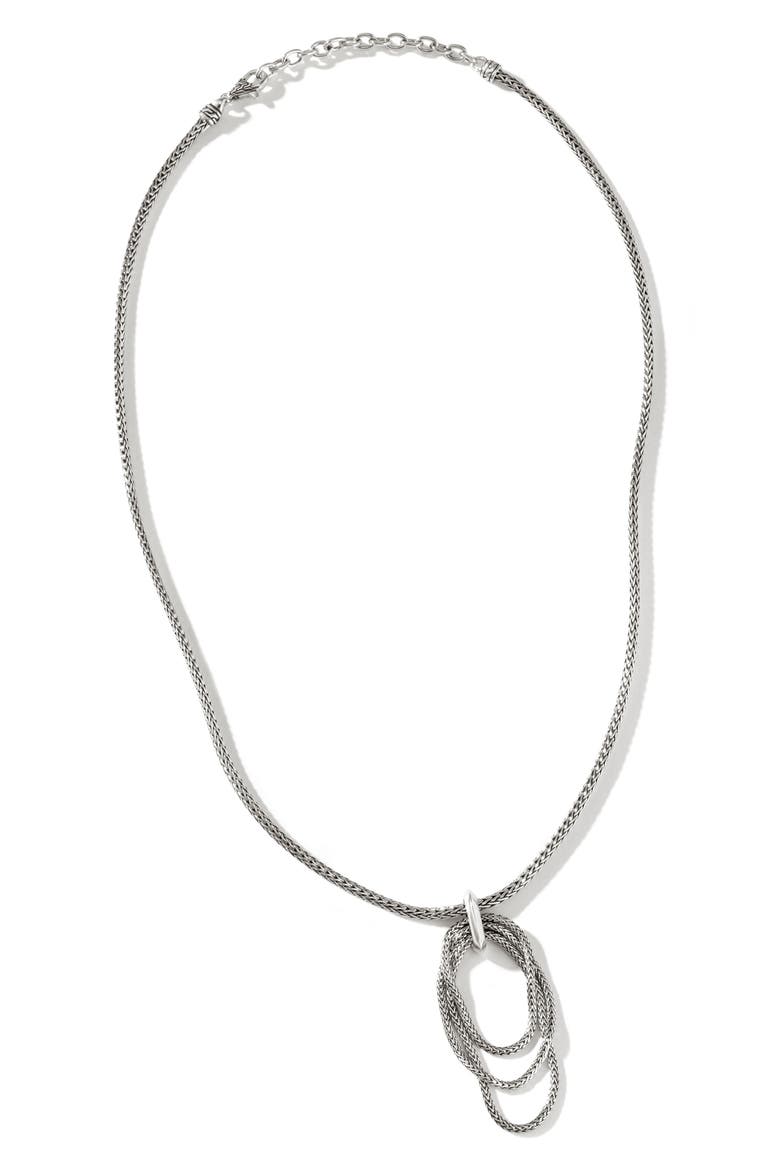Classic Chain Link Drop Pendant Necklace, Main, color, SILVER