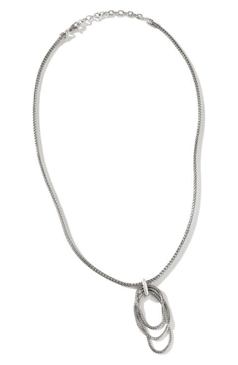 Classic Chain Link Drop Pendant Necklace