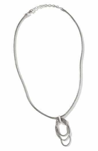 Classic Chain Link Drop Pendant Necklace