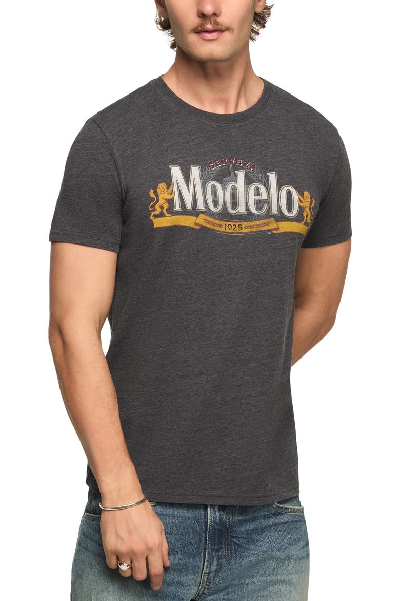 Modelo Skulls Graphic Cotton T-Shirt, Main, color, JET BLACK