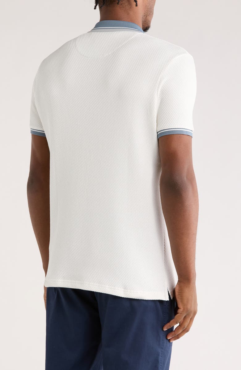 Cactus Man Zip Short Sleeve Polo, Alternate, color, Off White