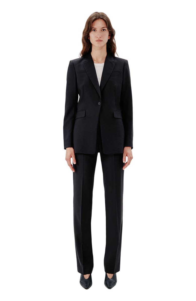 Another Tomorrow Single Button Jacket, Main, color, Black