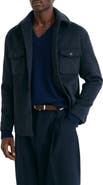Reiss Liam Checked Wool Blend Shirt Jacket
