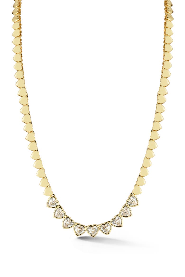 Heart Cubic Zirconia Necklace, Main, color, GOLD