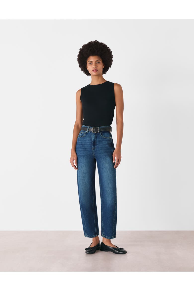 Stretch Barrel Leg Jeans, Alternate, color, Denim