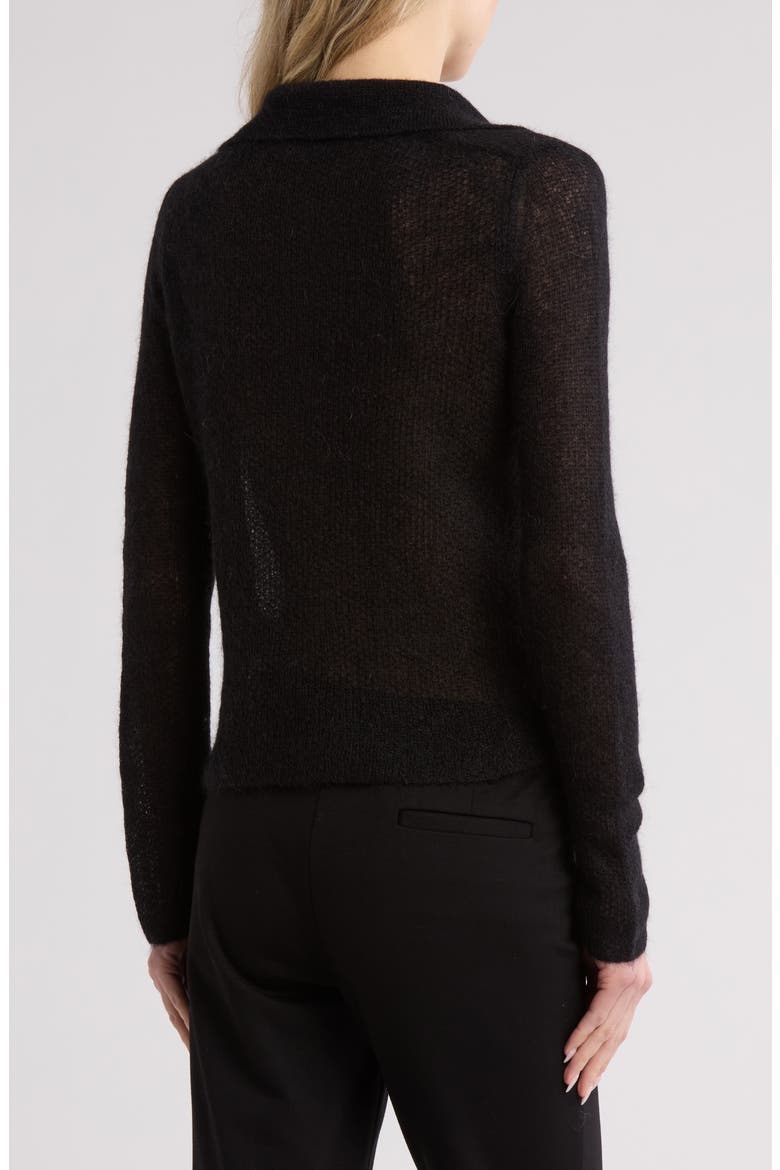 Brushed Polo Sweater, Alternate, color, BLACK