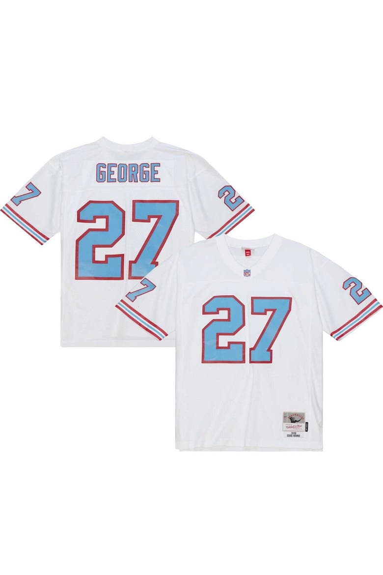 Men's Mitchell & Ness Eddie George White Tennessee Oilers Legacy Replica Jersey, Main, color, White