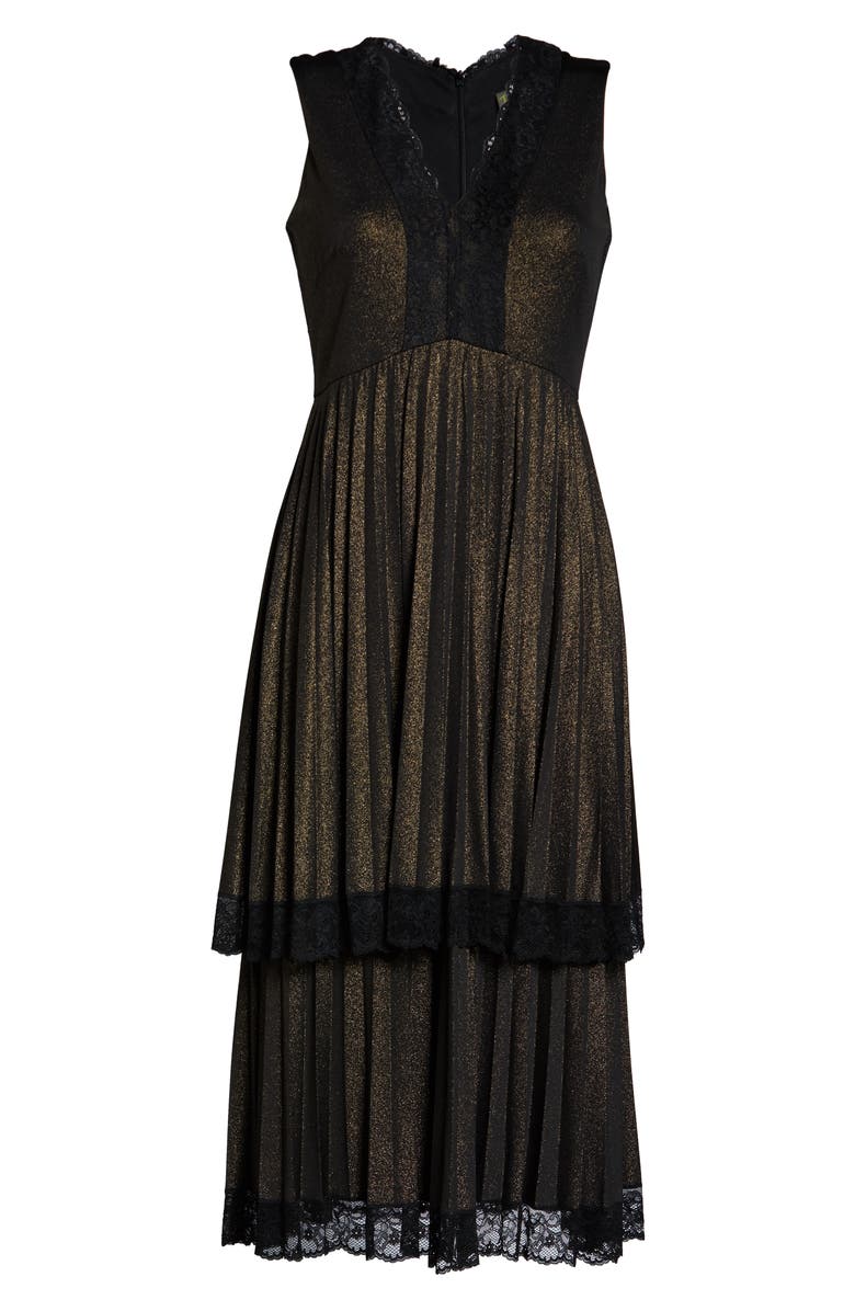 Taylor Dresses Pleated Double Tiered Dress, Alternate, color,