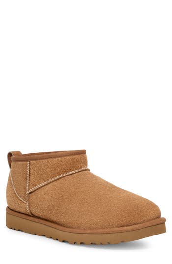 Ugg ® Classic Ultra Mini Shaggy Water Resistant Boot In Chestnut