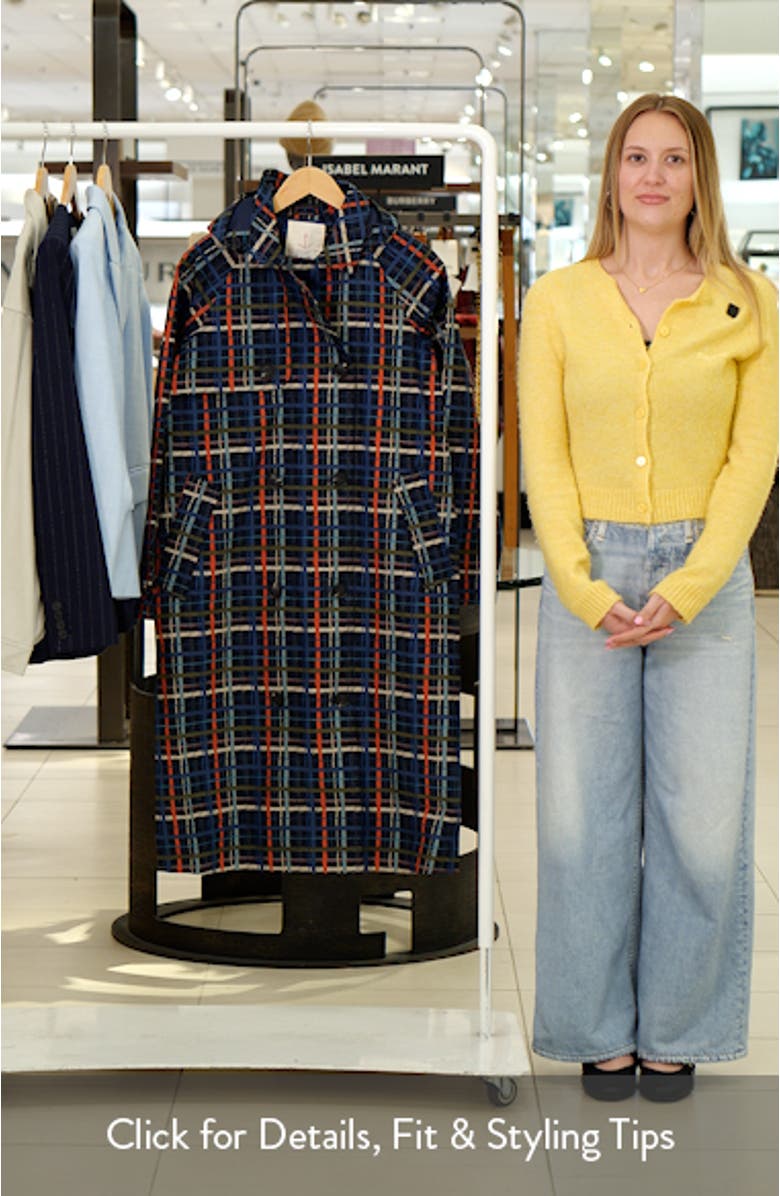 Penweathers Check Waterproof Organic Cotton Trench Coat, sales video thumbnail