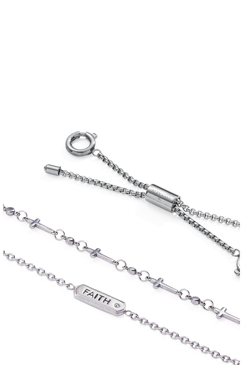 Faith Stranded Bracelet Set, Alternate, color, Silver