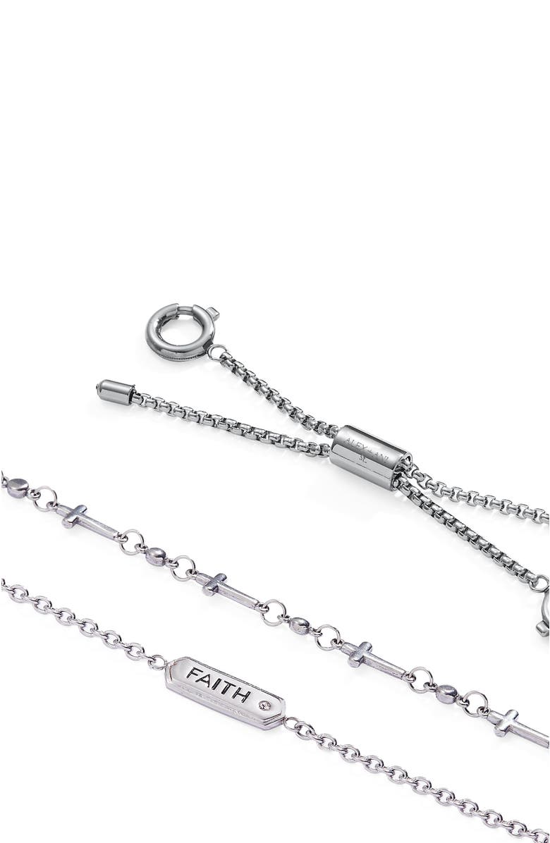 Alex and Ani Faith Stranded Bracelet Set, Alternate, color, Silver