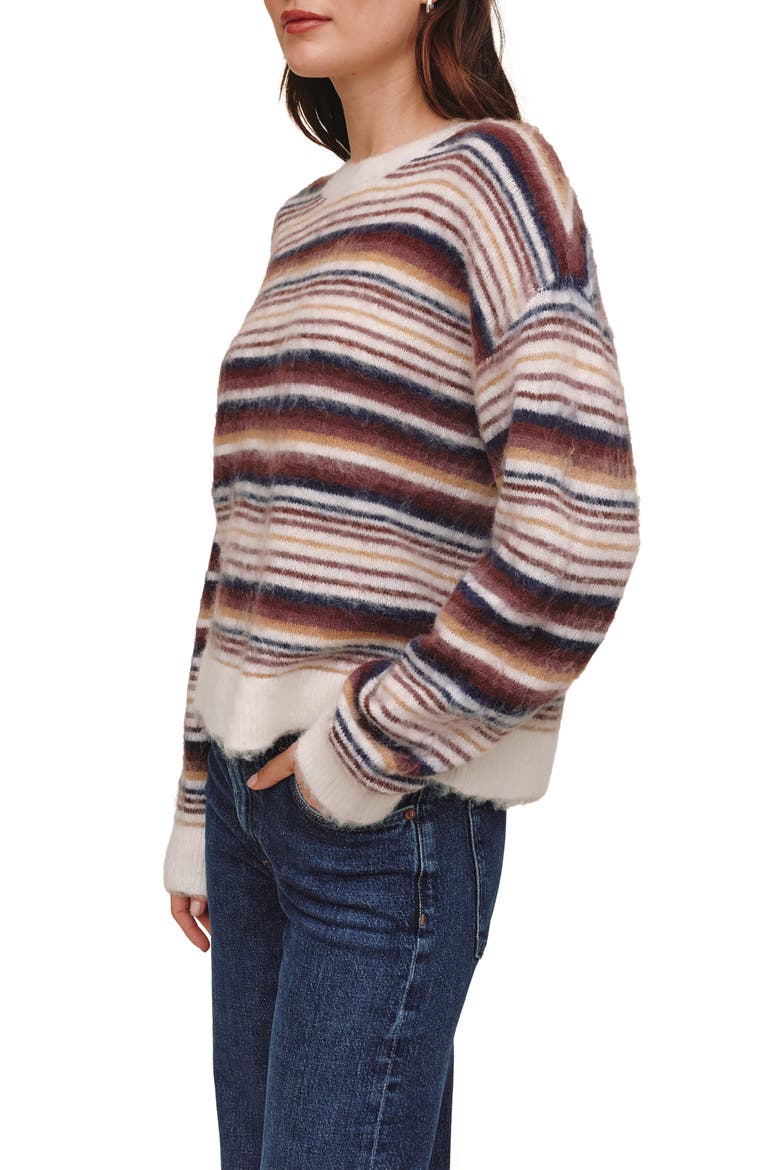 Striped Crewneck Sweater, Alternate, color, EMBER STRIPE