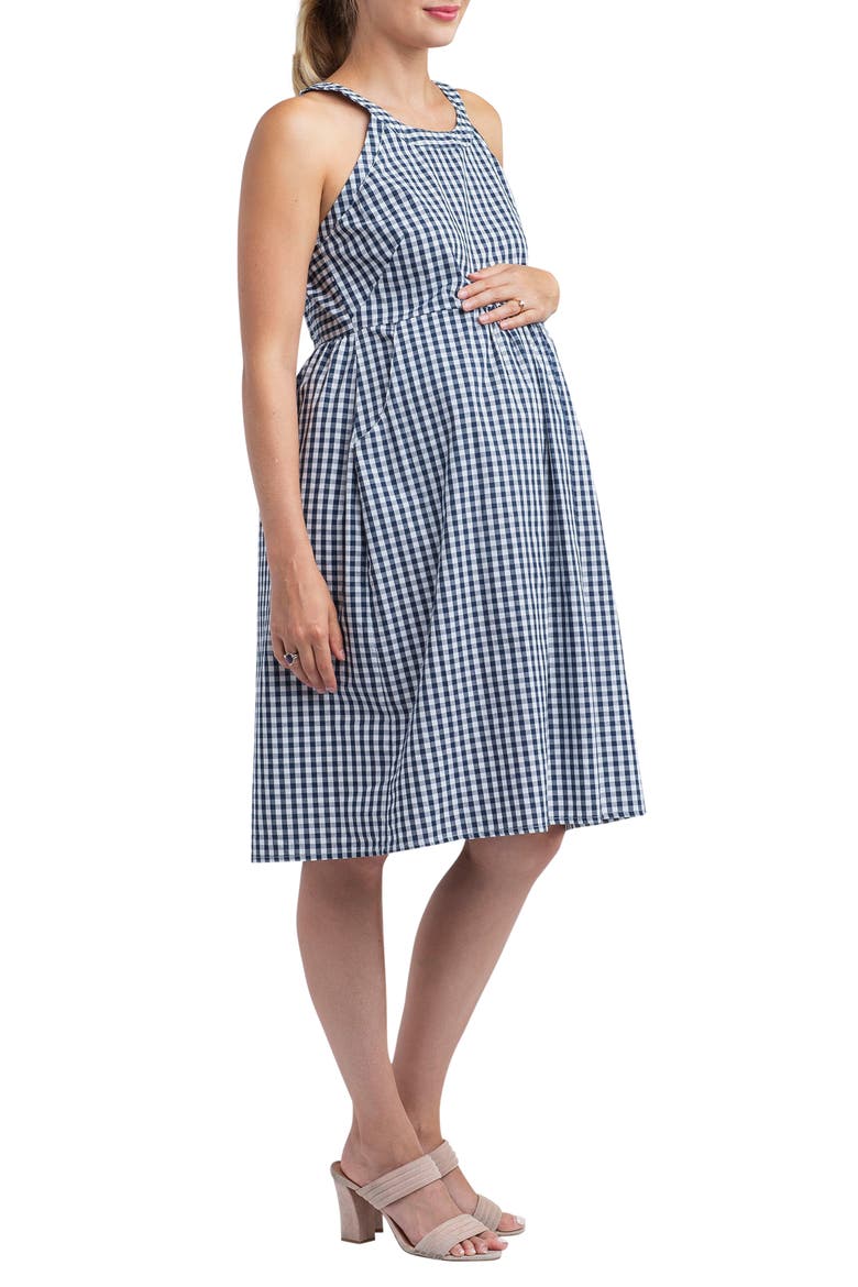 Molly Gingham Maternity Dress, Alternate, color, GINGHAM