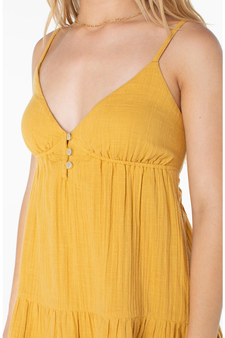 Warm Rays Cotton Minidress, Alternate, color, AMBER GOLD SOLID