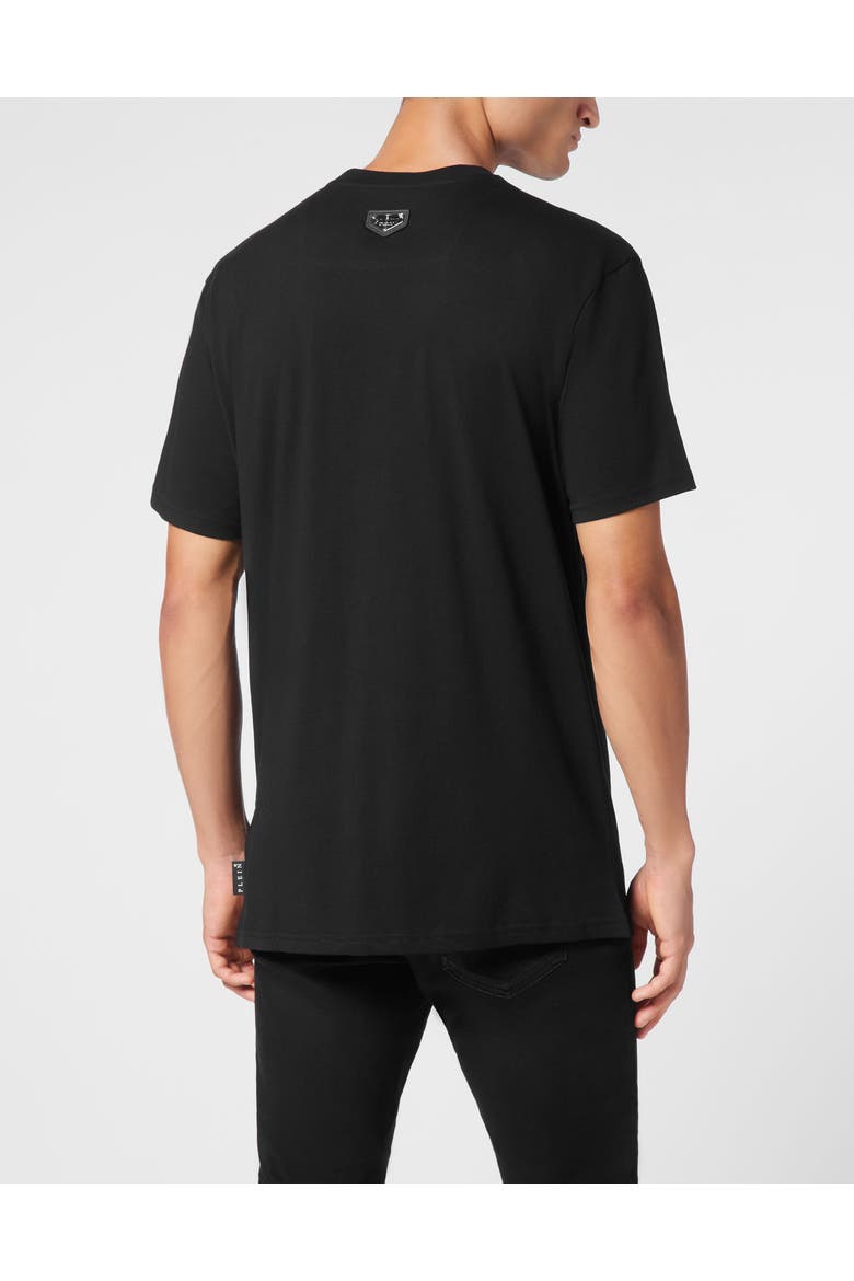 T-Shirt Round Neck Ss Strass Hexagon Men, Alternate, color, black