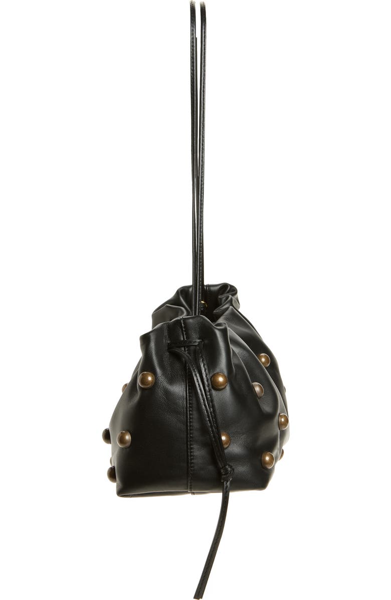 Altuzarra Drawstring Studded Leather Clutch, Alternate, color,