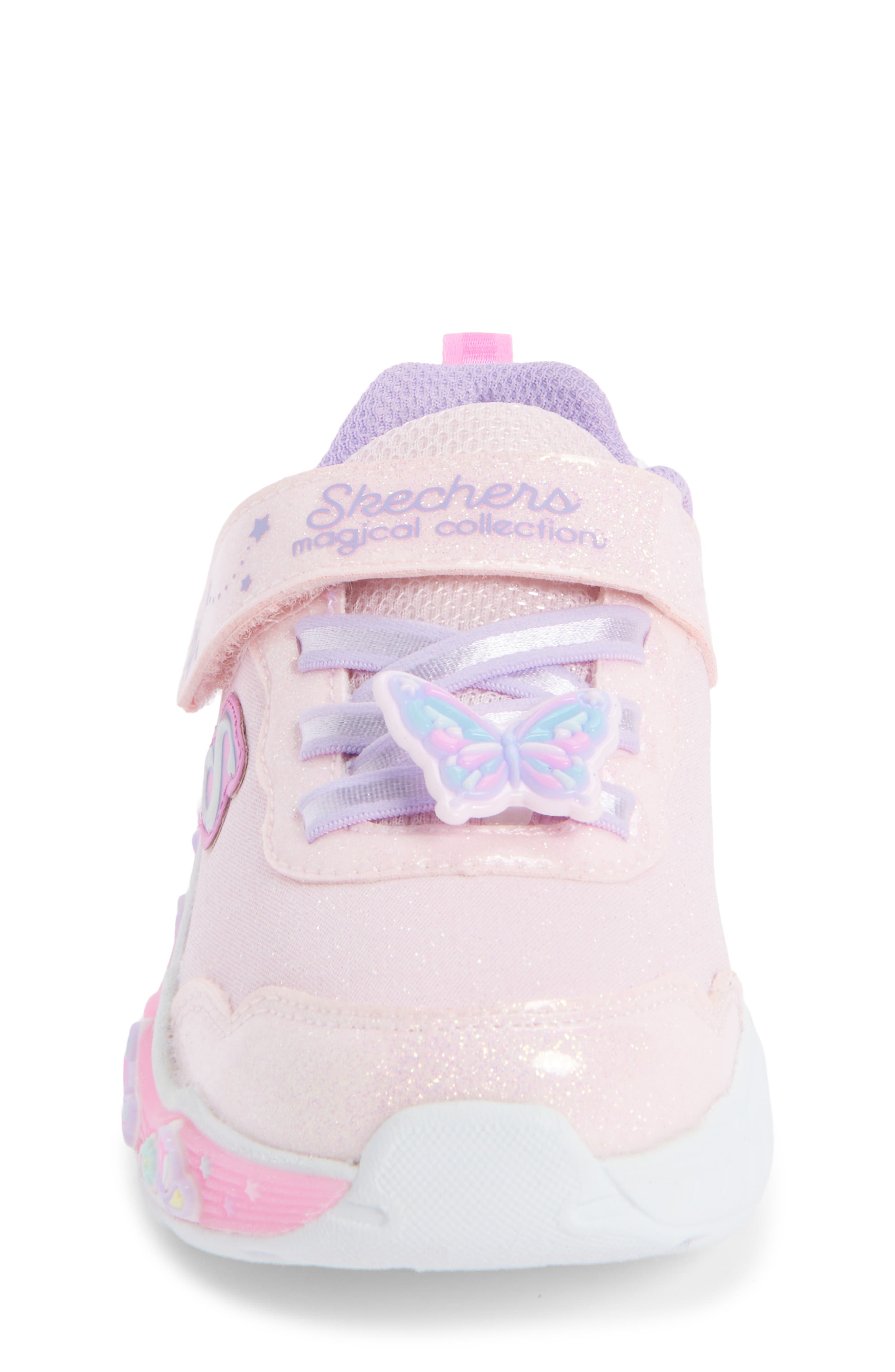 SKECHERS Kids' Lil Butterfly Bliss Light-Up Sneaker, Alternate, color, Light Pink