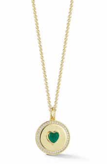 Disc Heart Pendant Necklace