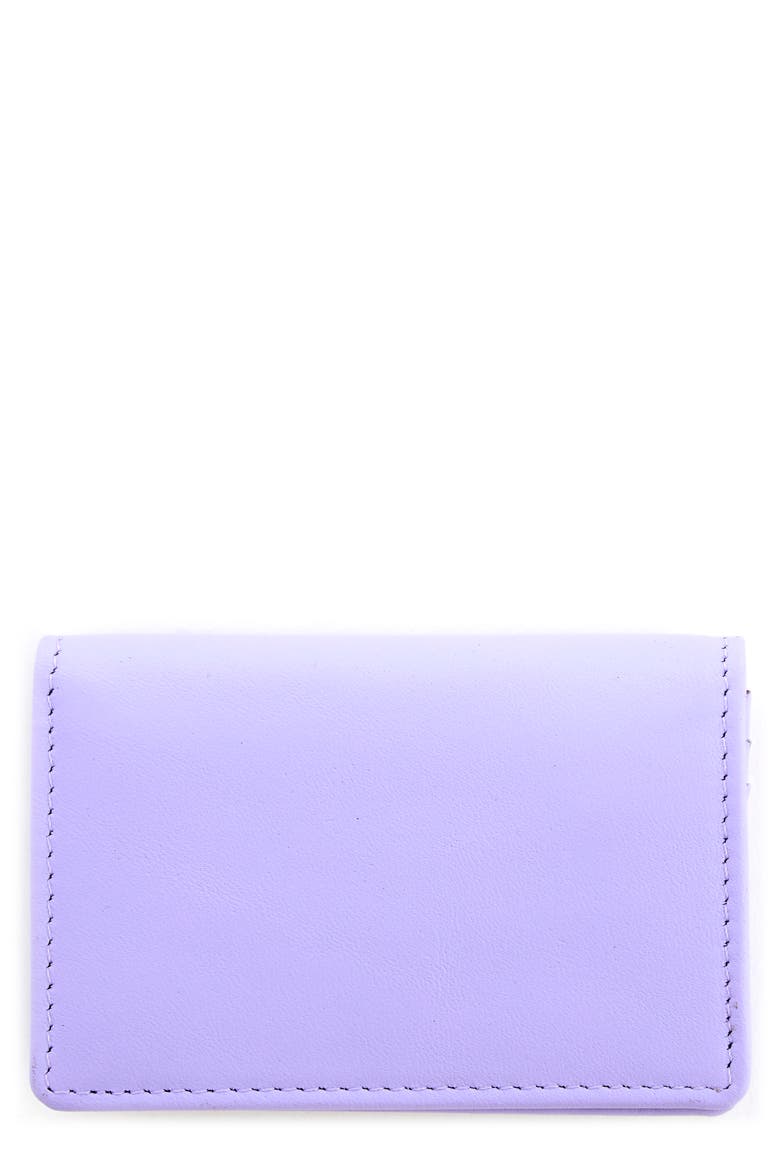 Leather Card Case, Main, color, LAVENDER- GOLD FOIL