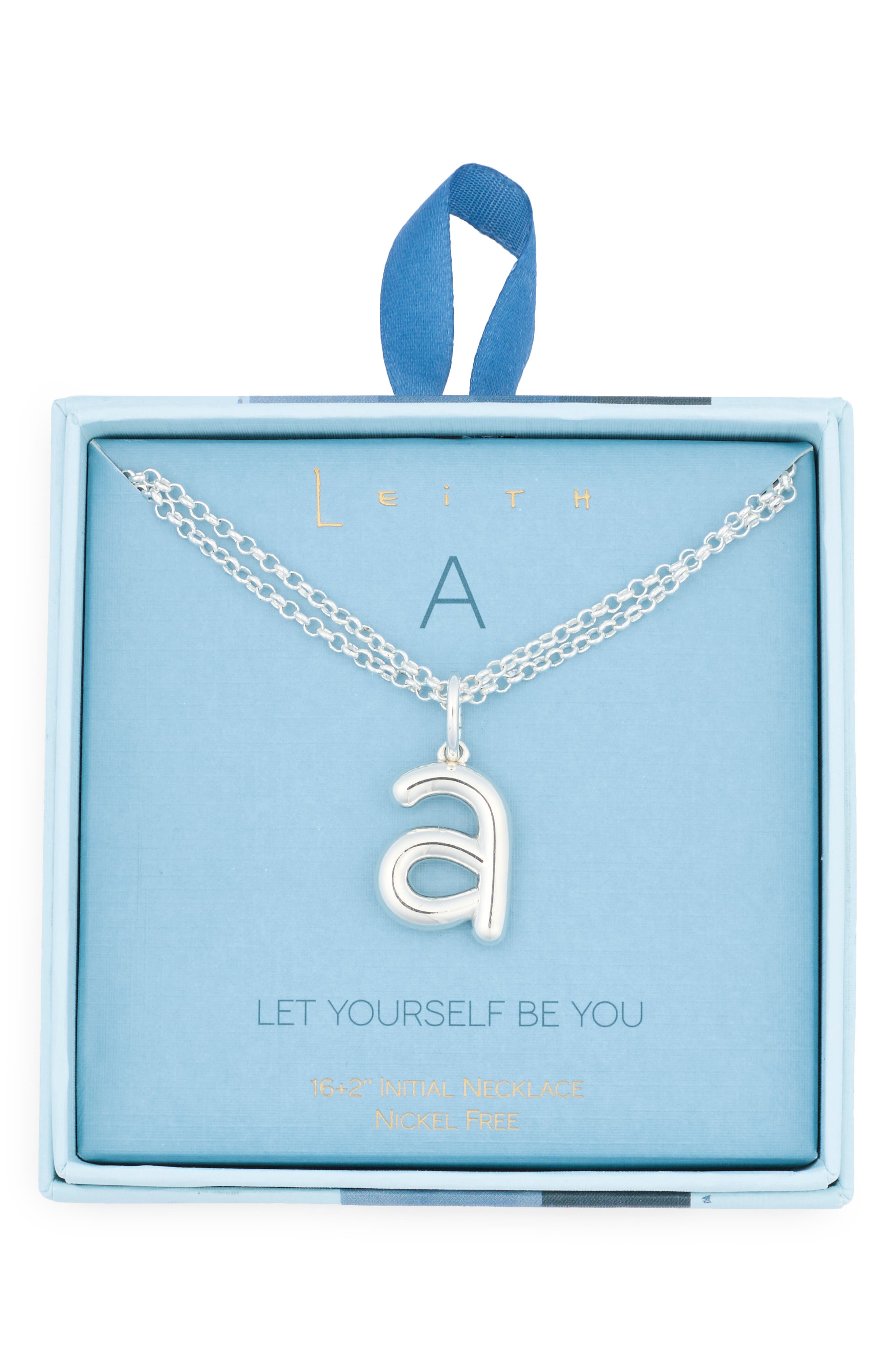 Leith Lowercase Initial Bubble Pendant Necklace