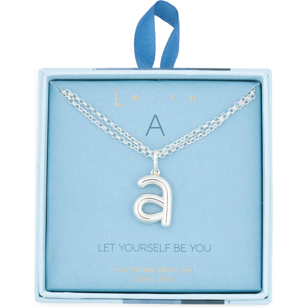 Leith Lowercase Initial Bubble Pendant Necklace In Metallic