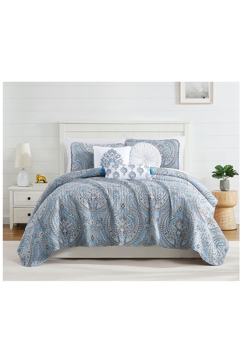 Pure Melody Quilt Bedding Set, Alternate, color, AQUA