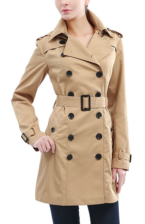 Kimi & Kai Rosie Hooded Trench Coat In Neutral